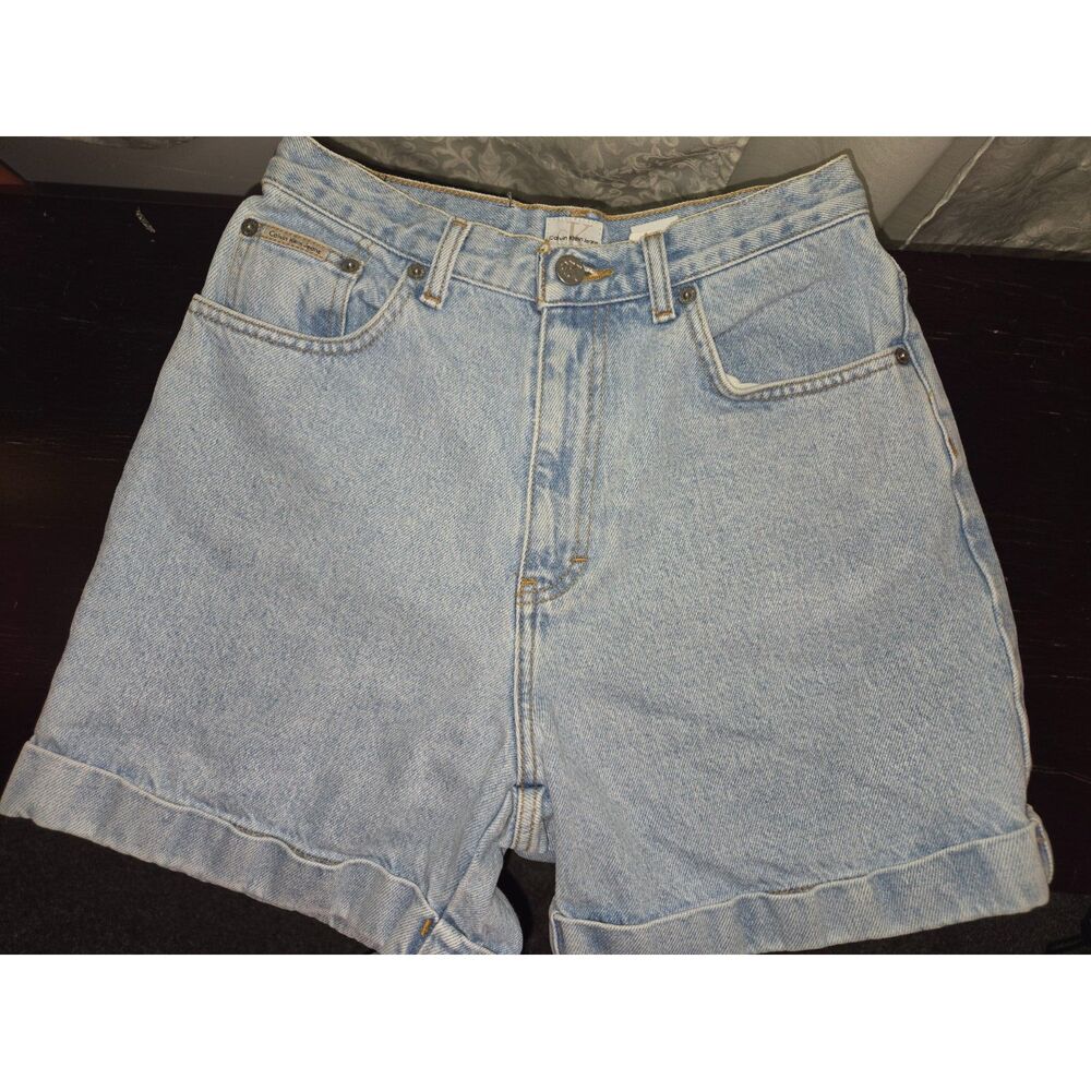 Calvin Klein Jeans Cuffed Denim Shorts Light Wash 90s Retro | 6